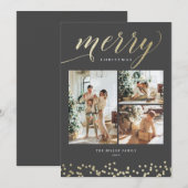 Carte de Noël Festive Gold Sparkle (Devant / Derrière)