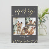 Carte de Noël Festive Gold Sparkle (Debout devant)