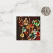 Carte de Noël Festive Hanging Baubles (Devant/Arrière en situation)