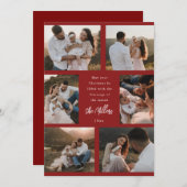 Carte de Noël festive multi-photos avec message (Devant / Derrière)