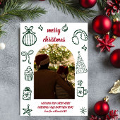 Carte de Noël festive rétro fantaisiste avec arche