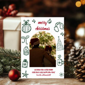 Carte de Noël festive rétro fantaisiste avec arche