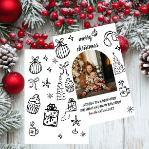 Carte de Noël festive rétro fantaisiste avec arche