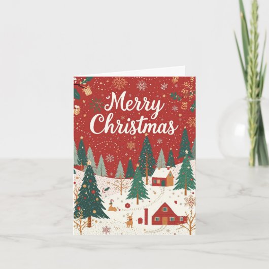 Carte de Noël festive rouge (Devant)