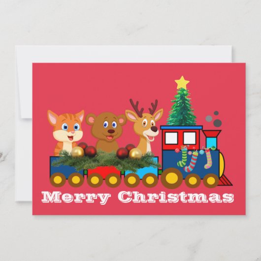 Carte de Noël festive Train de Noël (Devant)
