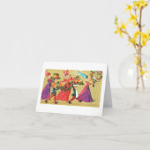 Carte de Noël Festive vintage (Fleur jaune)