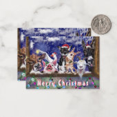 Carte de Noël Fête d'animaux de la ferme joyeuse - (Devant/Arrière en situation)