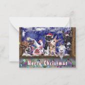 Carte de Noël Fête d'animaux de la ferme joyeuse - (Devant)