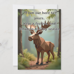 Carte de Noël/Fêtes du Cerf-Volant en Origami