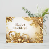 Carte de Noël Feuille d'or (Debout devant)