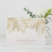 Carte de Noël Feuille Mele Kalikimaka Gold Palm (Debout devant)