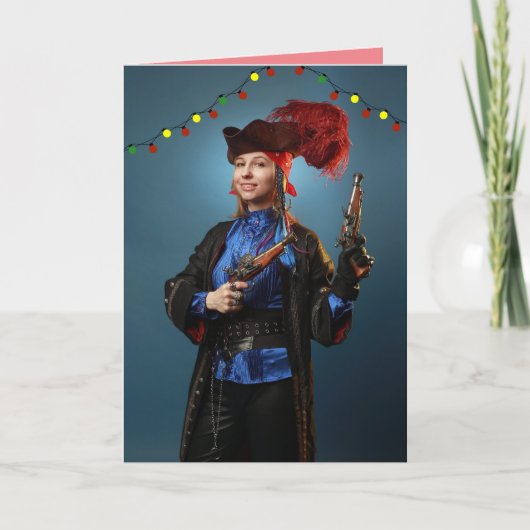 CARTE DE NOËL FILLE PIRATE (Devant)