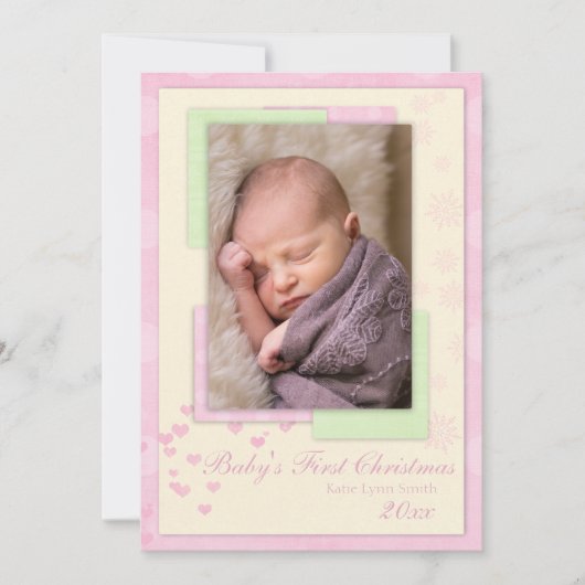 Carte de Noël (fille) pour bébé (Devant)