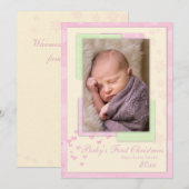 Carte de Noël (fille) pour bébé (Devant / Derrière)