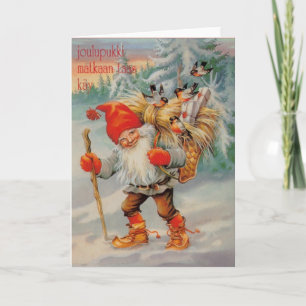 Carte de Noël finlandaise vintage de Joulupukki