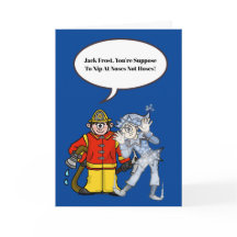 Carte de Noël Fireman et Jack Frost