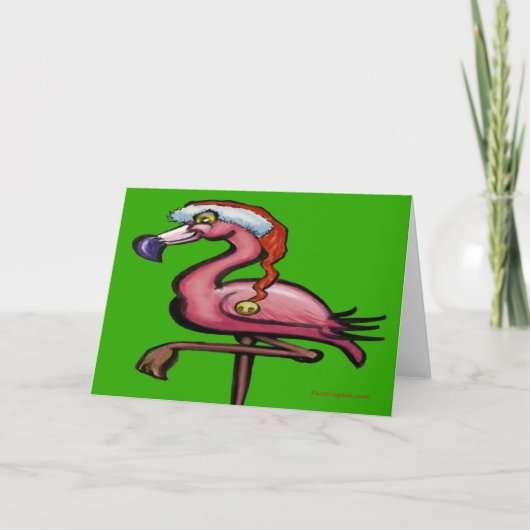 Carte de Noël Flamant rose (Devant)