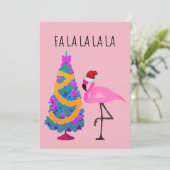 Carte de Noël Flamant rose Santa Hat (Debout devant)
