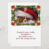 Carte de Noël Flat Cavalier King Charles Puppy (Devant / Derrière)