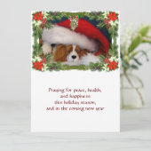 Carte de Noël Flat Cavalier King Charles Puppy (Debout devant)