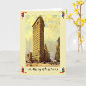 Carte de Noël - Flatiron Building, New York City (Fleur jaune)