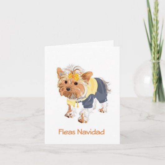 Carte de Noël Fleas Navidad Cute Dog (Devant)