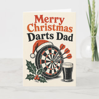 Carte de Noël fléchettes Papa Joyeux Noël