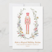 Carte de Noël Fleur de Ballet Casse-Noisette Rose (Devant)