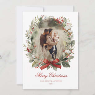 Carte de Noël Fleurie aquarelle botanique
