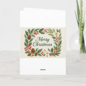 Carte de Noël Fleurs d'hiver Branches de pin (Dos)