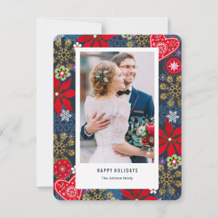 Carte de Noël Fleurs & Neige Photo