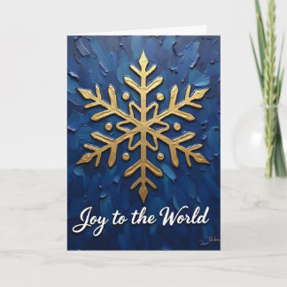 Carte de Noël flocon de neige doré & Navy