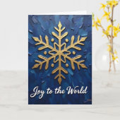 Carte de Noël flocon de neige doré & Navy (Fleur jaune)