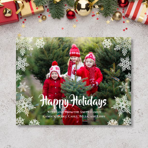 Carte de Noël flocon de neige Joyeuses Fêtes