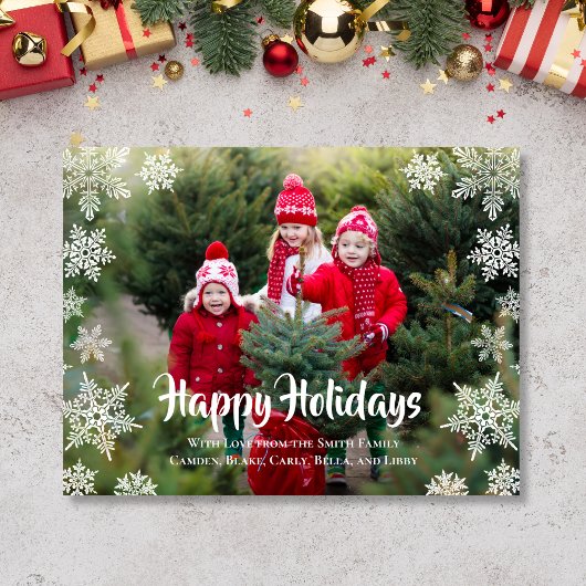 Carte de Noël flocon de neige Joyeuses Fêtes