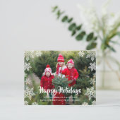 Carte de Noël flocon de neige Joyeuses Fêtes (Debout devant)