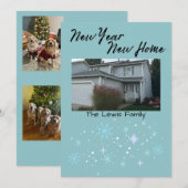 Carte de Noël Flocon de Neige Nouvelle Année Nouve (Devant / Derrière)