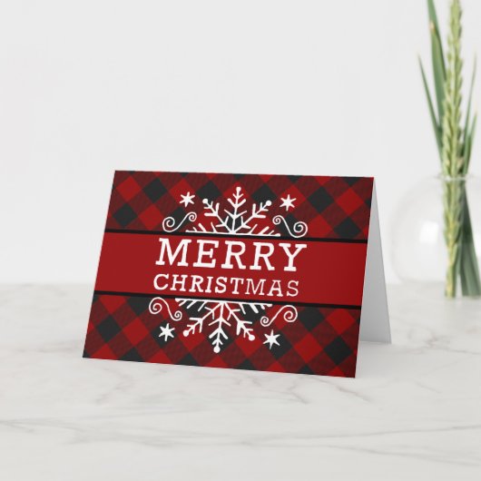 Carte de Noël flocon de neige Plaid Joyeux Noël (Devant)