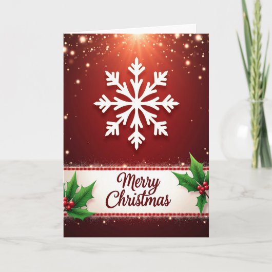 Carte de Noël Flocon de Neige Radieux (Devant)