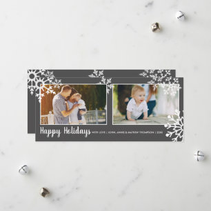 Carte de Noël Flocons de Neige Joyeuses Fêtes Phot