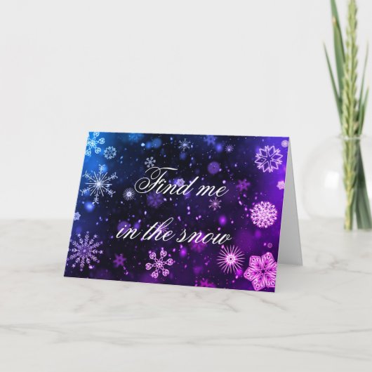 Carte de Noël flocons de neige violets (Devant)