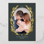 Carte de Noël Floral Bliss en feuille d'aluminium  (Recto)