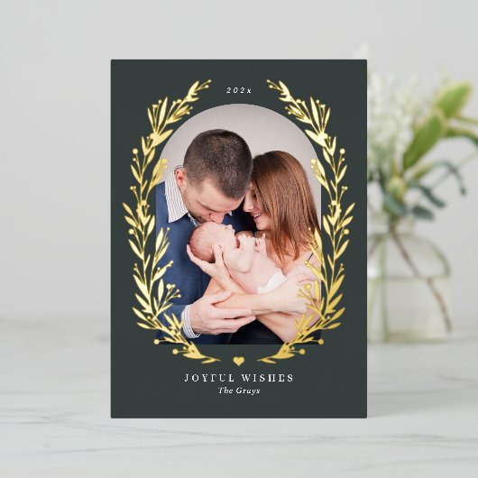 Carte de Noël Floral Bliss REAL FOIL (Debout devant)