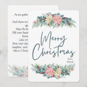 Carte de Noël Floral Watercolor (Devant / Derrière)