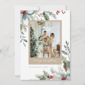 Carte de Noël florale à l'aquarelle pour des vacan (Devant)