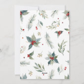 Carte de Noël florale aquarelle pour les vacances  (Dos)