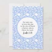 Carte de Noël Florale Bleue et Blanche (Dos)