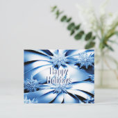 Carte de Noël Florale Bleue pour les Fêtes (Debout devant)