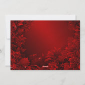 Carte de Noël Florale Feuille rouge (Dos)