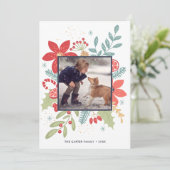 Carte de Noël florale Holly Jolly | Carte de vacan (Debout devant)